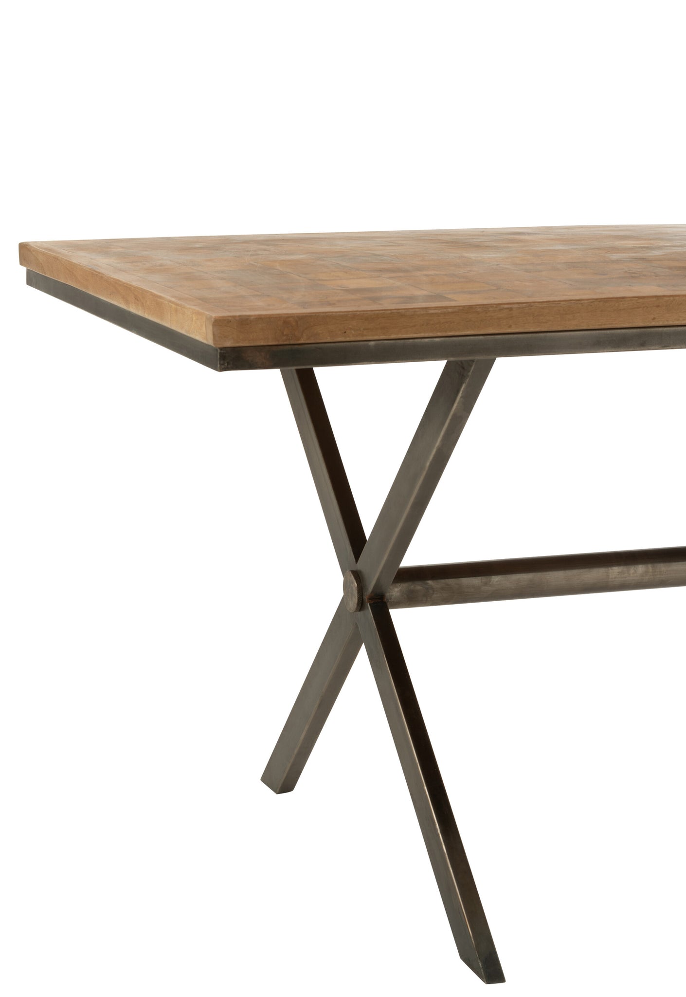 Table Yoni Metal/Mango Wood Natural/Grey