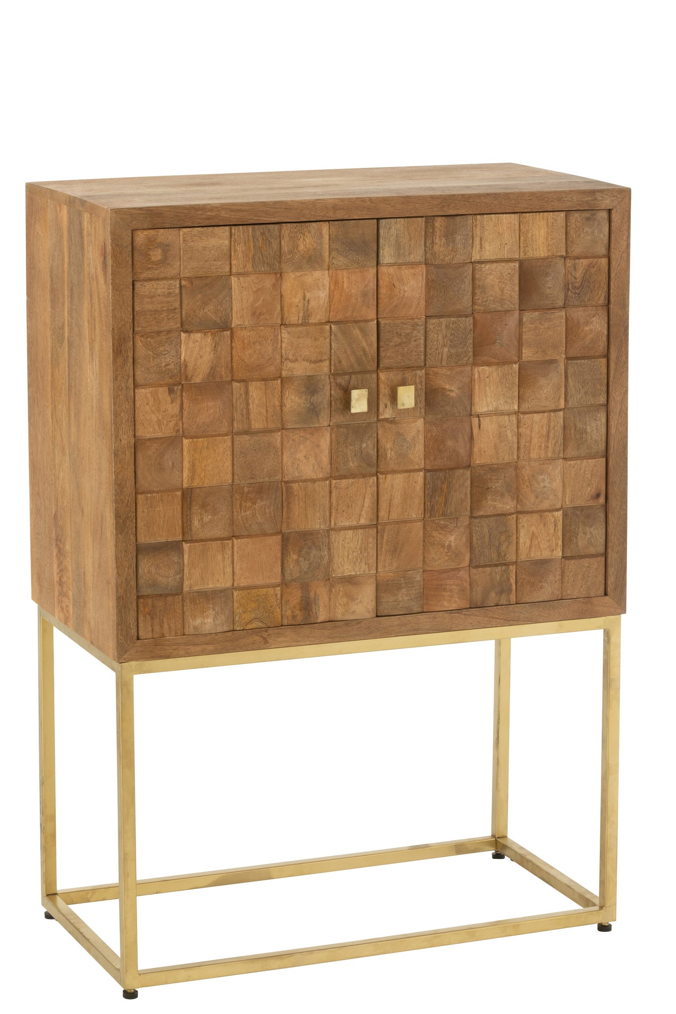 Cupboard On Foot Nino Metal/Mango Wood Natural/Gold