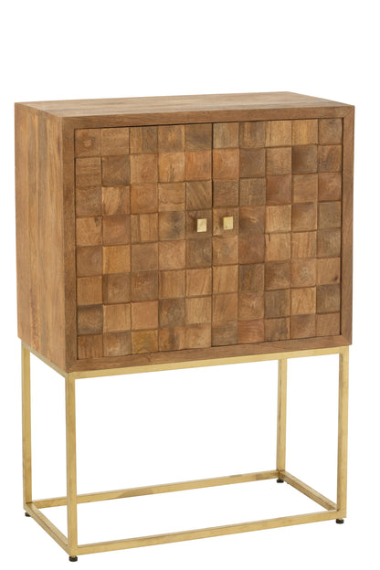 Cupboard On Foot Nino Metal/Mango Wood Natural/Gold