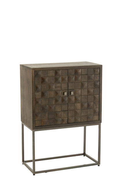 Cupboard On Foot Pino Metal/Mango Wood Brown/Grey