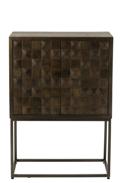 Cupboard On Foot Pino Metal/Mango Wood Brown/Grey