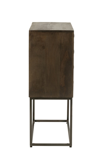 Cupboard On Foot Pino Metal/Mango Wood Brown/Grey