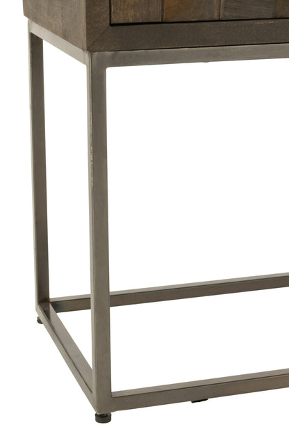 Cupboard On Foot Pino Metal/Mango Wood Brown/Grey