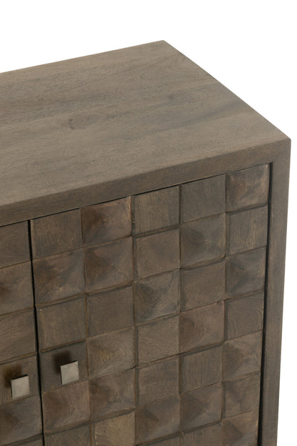 Cupboard On Foot Pino Metal/Mango Wood Brown/Grey
