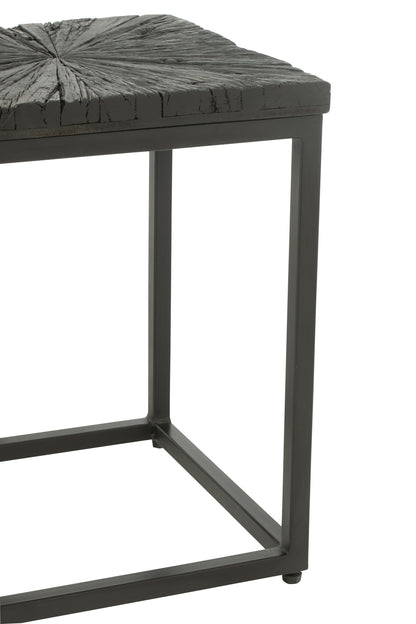 Set Of 2 Side Tables Shanil Wood/Iron Black