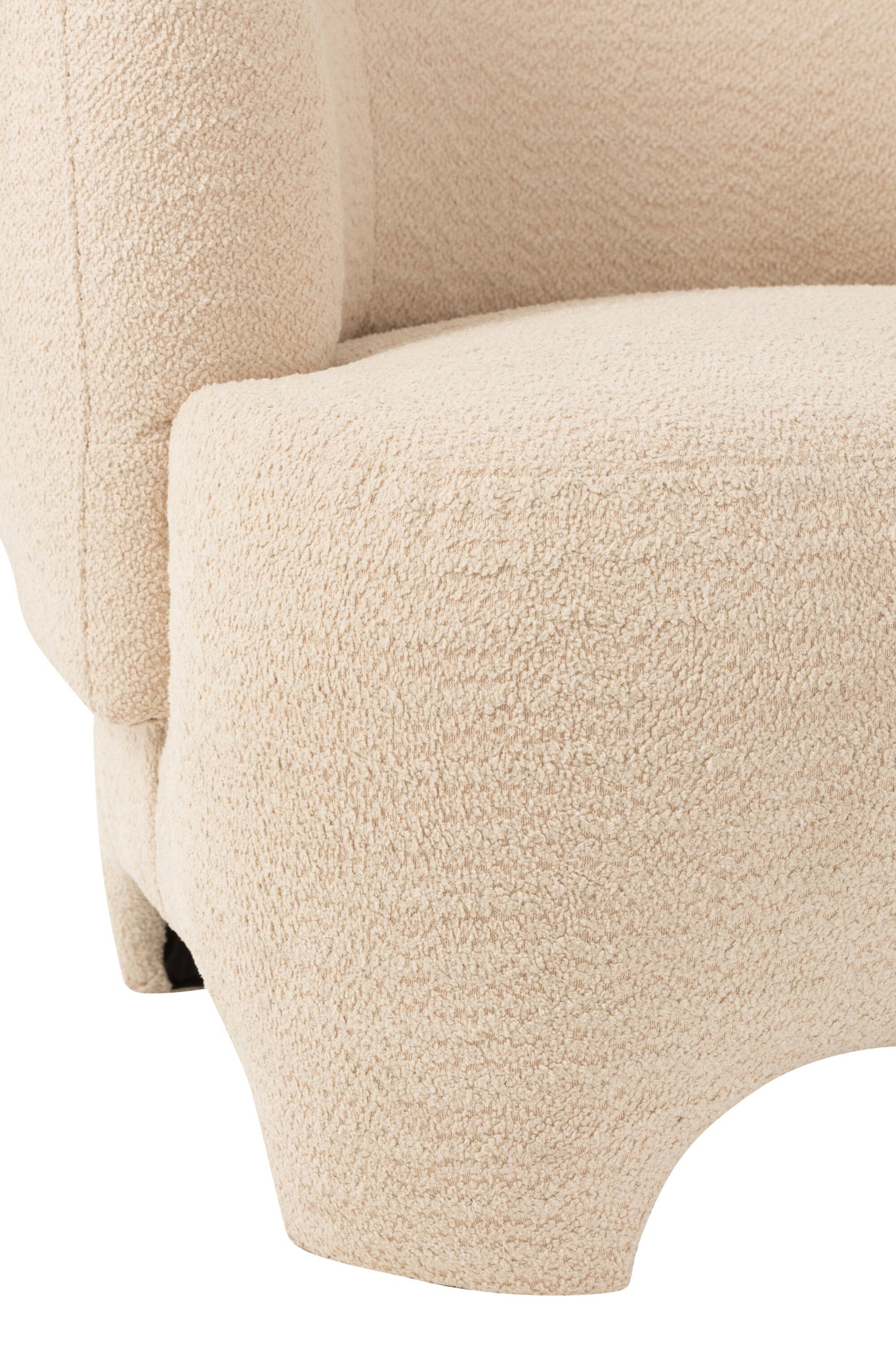 Sitzbank für 1 Person, Stricktextil/Holz, Weiß