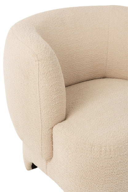 Sitzbank für 1 Person, Stricktextil/Holz, Weiß