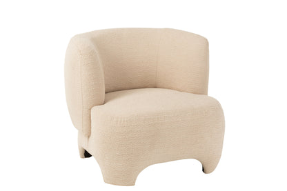 Sitzbank für 1 Person, Stricktextil/Holz, Weiß