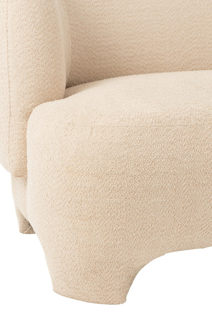 Seat 2/3-Person Knitted Textile/Wood White
