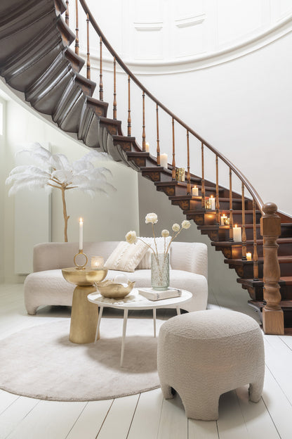 Seat 2/3-Person Knitted Textile/Wood White