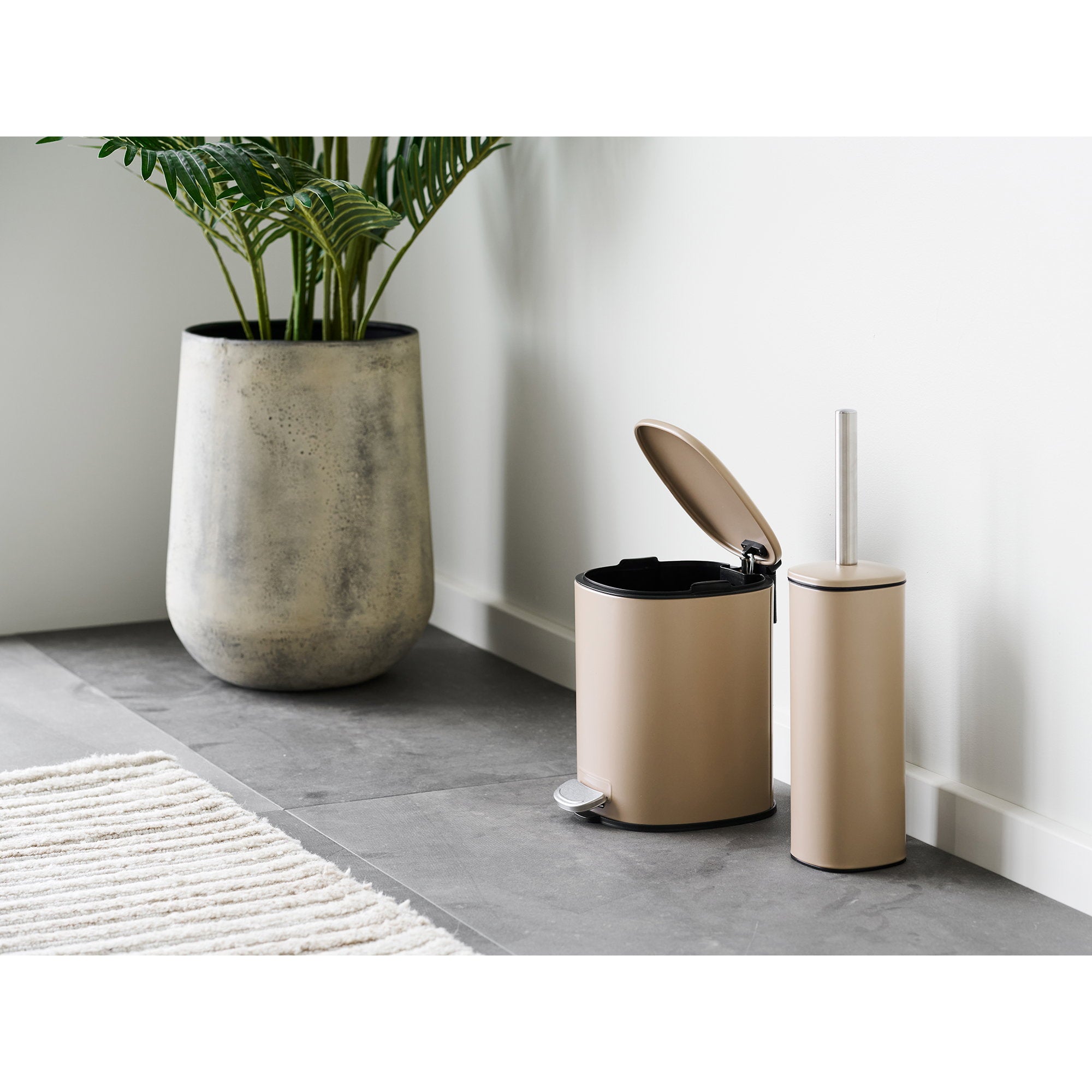 Lodi Pedal Bin - Pedal Bin with soft close, metal, beige, 3l