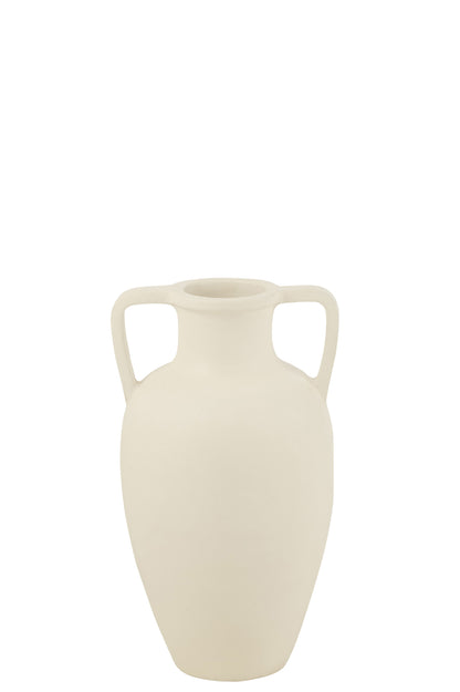 Vase 2 Arms Terracotta White Small