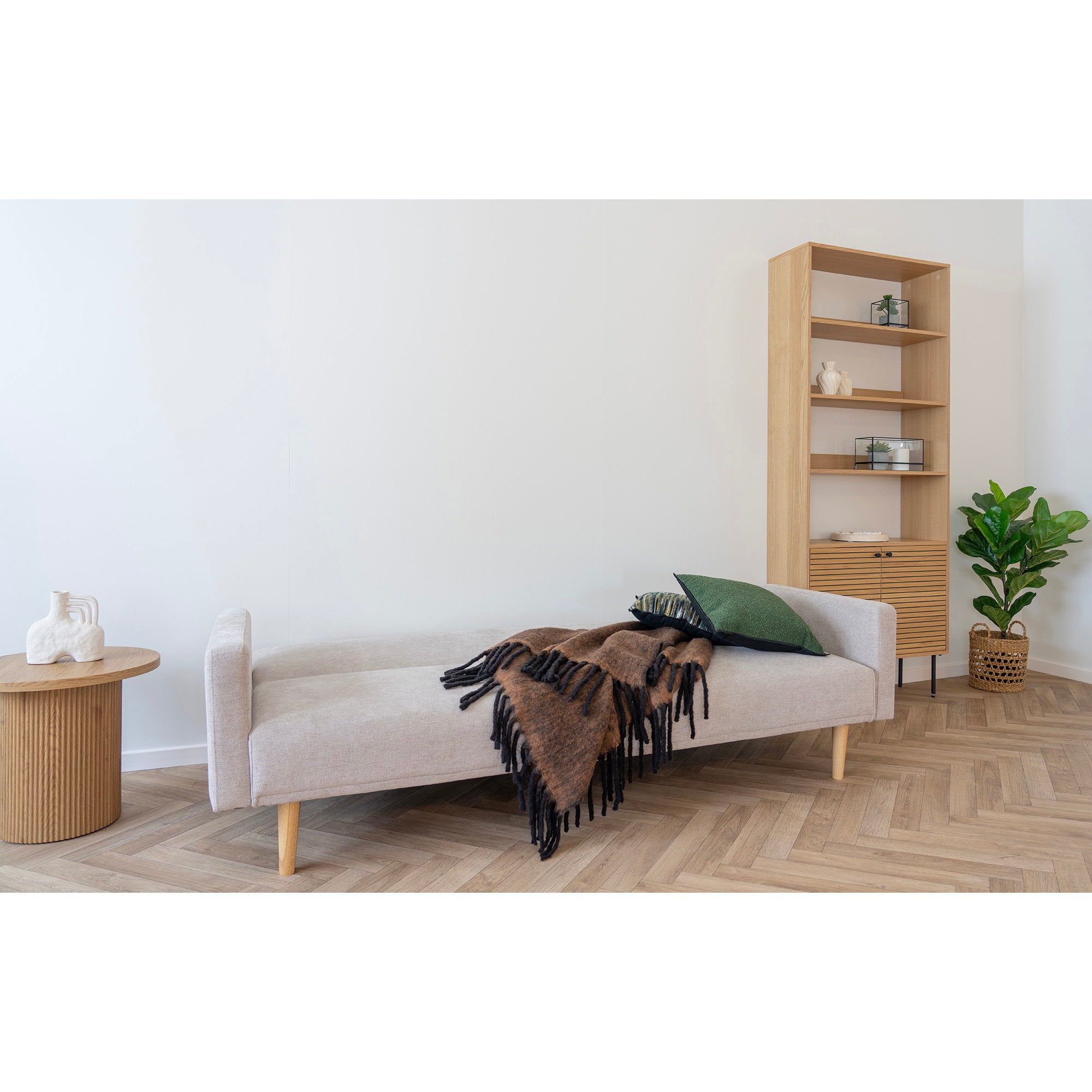 Carmel plaid van wolmix in bruin 130 x 170 cm
