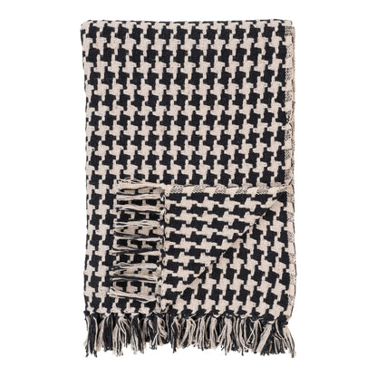 Plaid in Schwarz und Beige 130 x 180 cm
