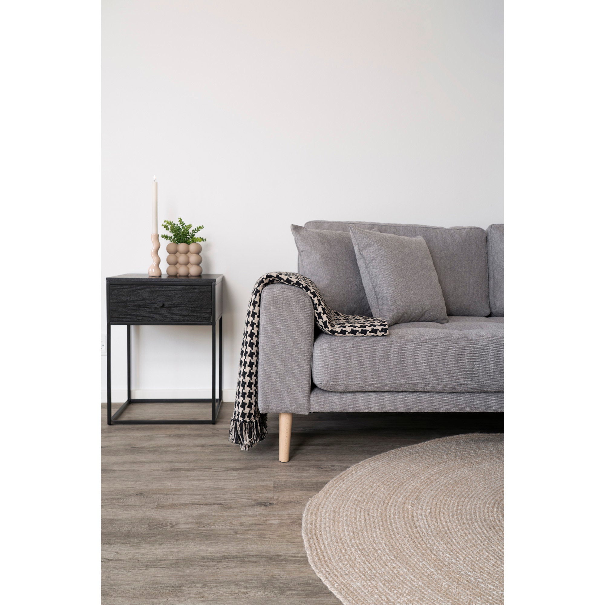 Plaid in Schwarz und Beige 130 x 180 cm
