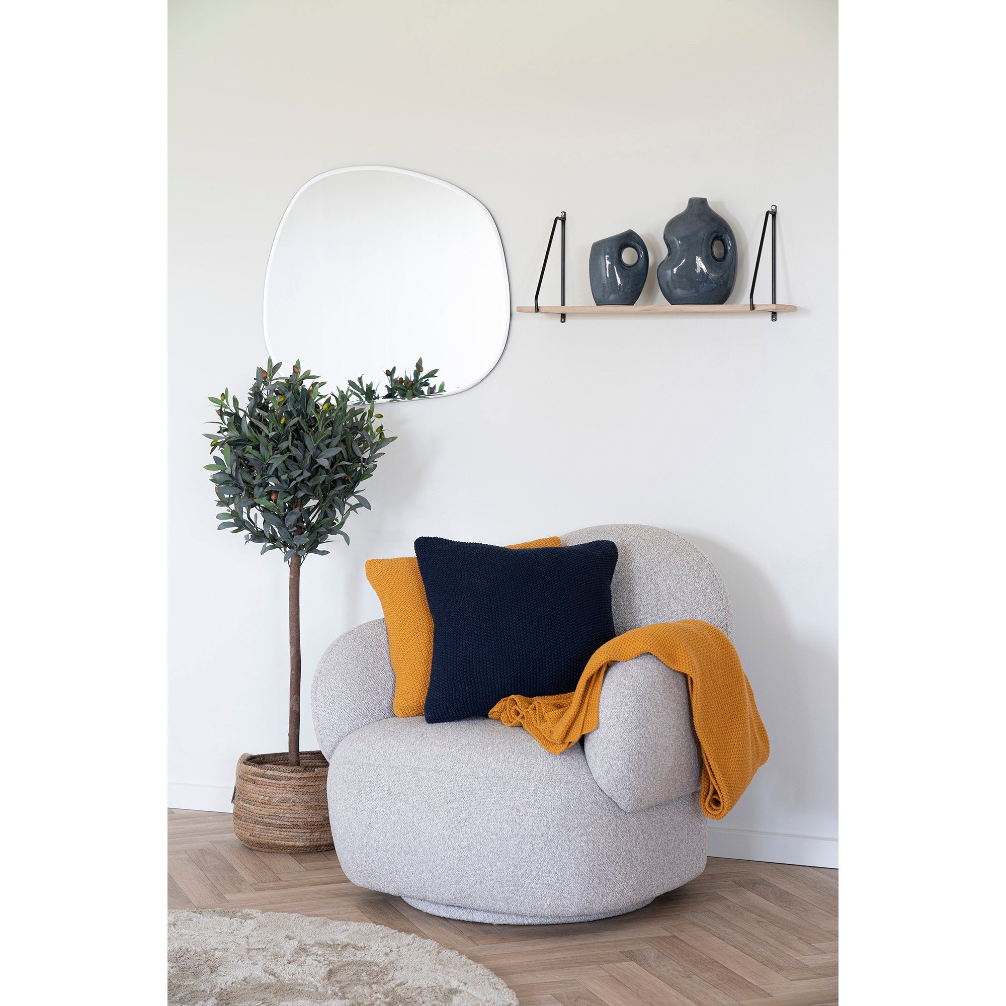 Santos Cushion - Cushion, recycled cotton, dark blue 45x45 cm