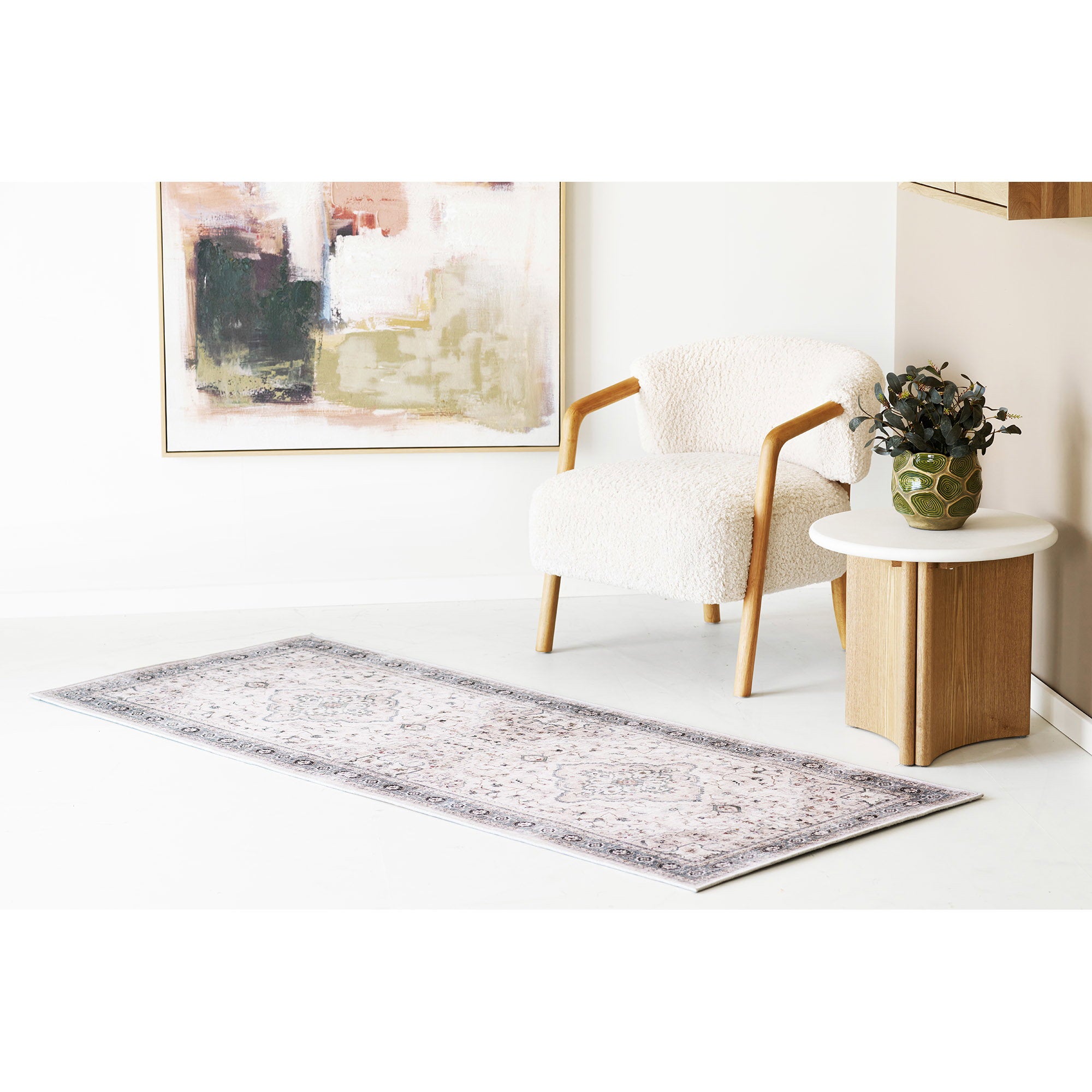Havana Hallway Runner - Flurläufer, cremeweiß/beige/staubblau 80x200 cm