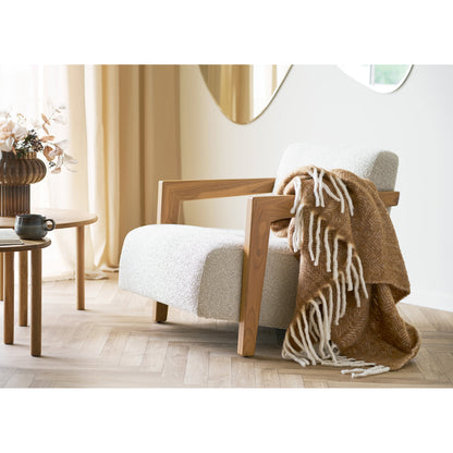 Carmel plaid van wolmix in tan 130 x 170 cm