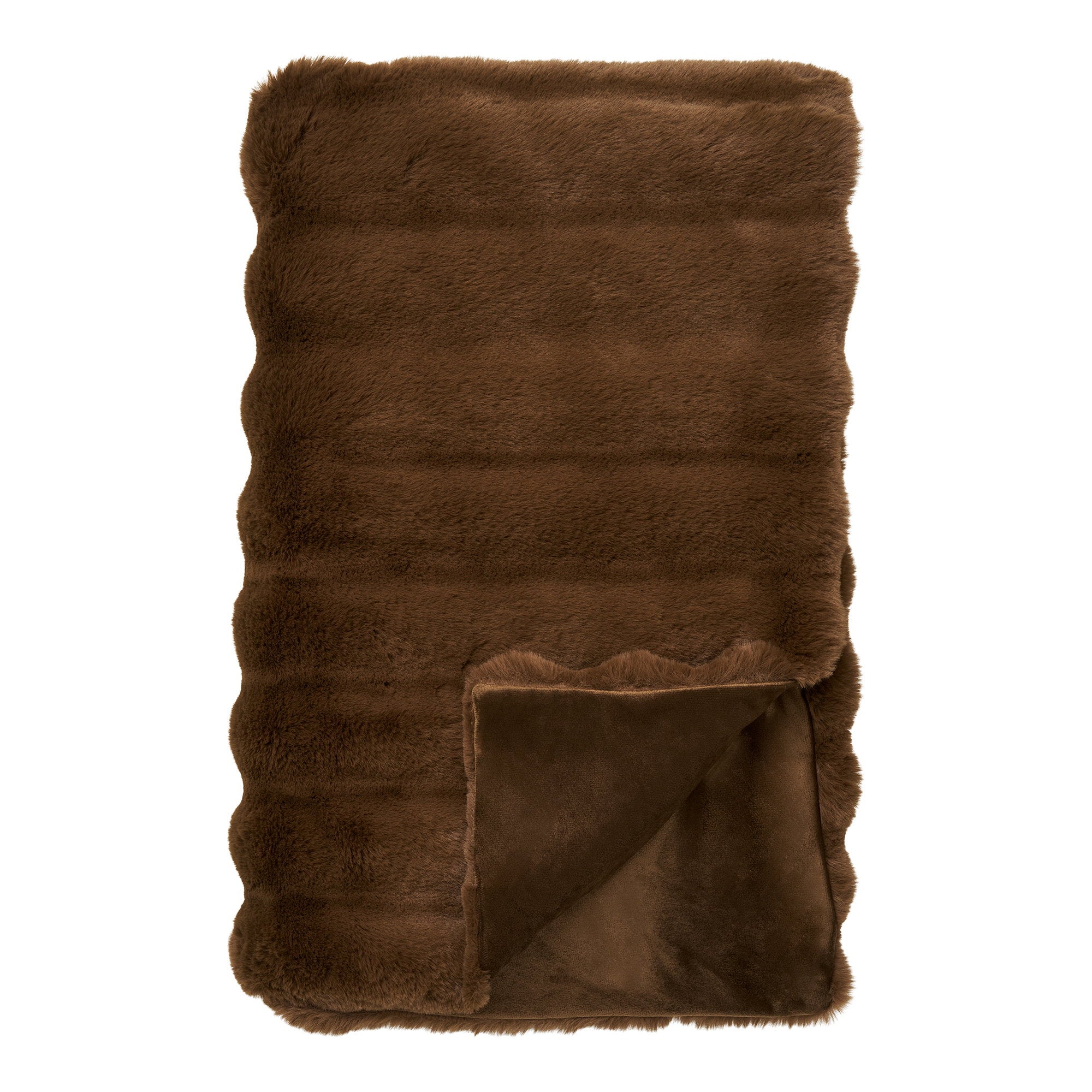 Galena plaid van imitatiebont in bruin 130 x 180 cm