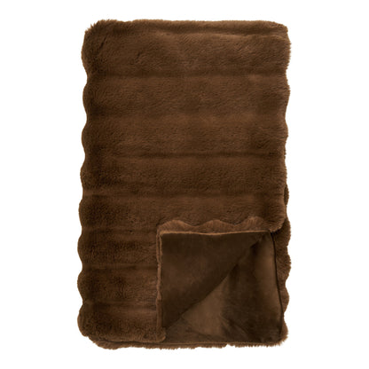Galena plaid van imitatiebont in bruin 130 x 180 cm