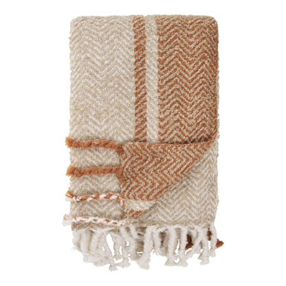 Almora Plaid - Plaid, Beige/Goldorange 130x180 cm