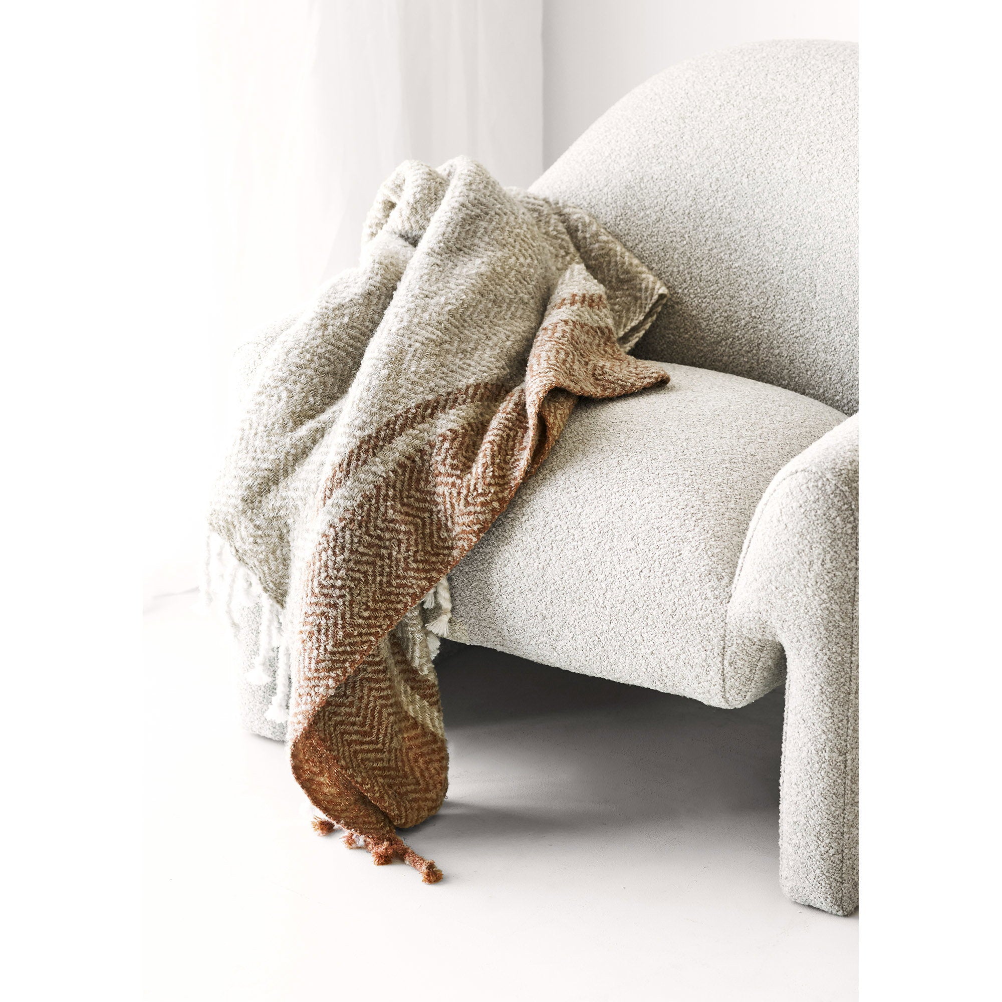 Almora Plaid - Plaid, Beige/Goldorange 130x180 cm