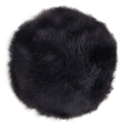 Lammfell-Sitzauflage - Lammfell-Sitzauflage, schwarz ø35 cm