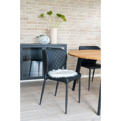 Stoelkussen Lambskin – imitatieschapenvacht, wit, ø35 cm