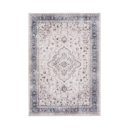 Vloerkleed Havana – polyester, gebroken wit met beige en blauw, 160x230 cm
