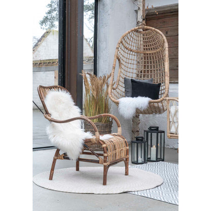 Menorca Teppich - Teppich, 100 % recycelter Kunststoff, Sand ø120 cm