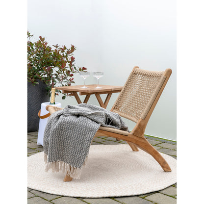 Menorca Teppich - Teppich, 100 % recycelter Kunststoff, Sand ø120 cm