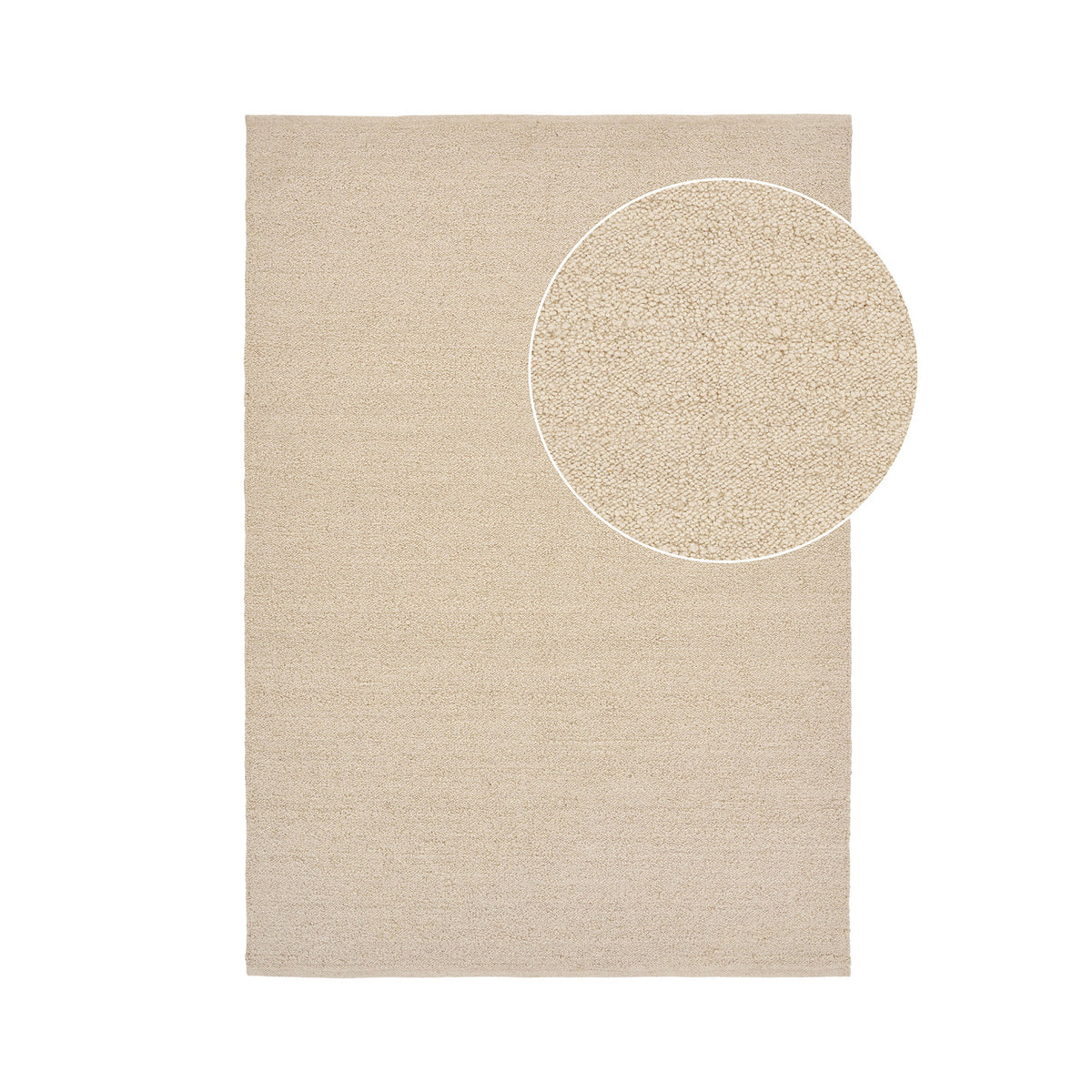 Vloerkleed Bela – handgeweven wol, beige, 160x230 cm