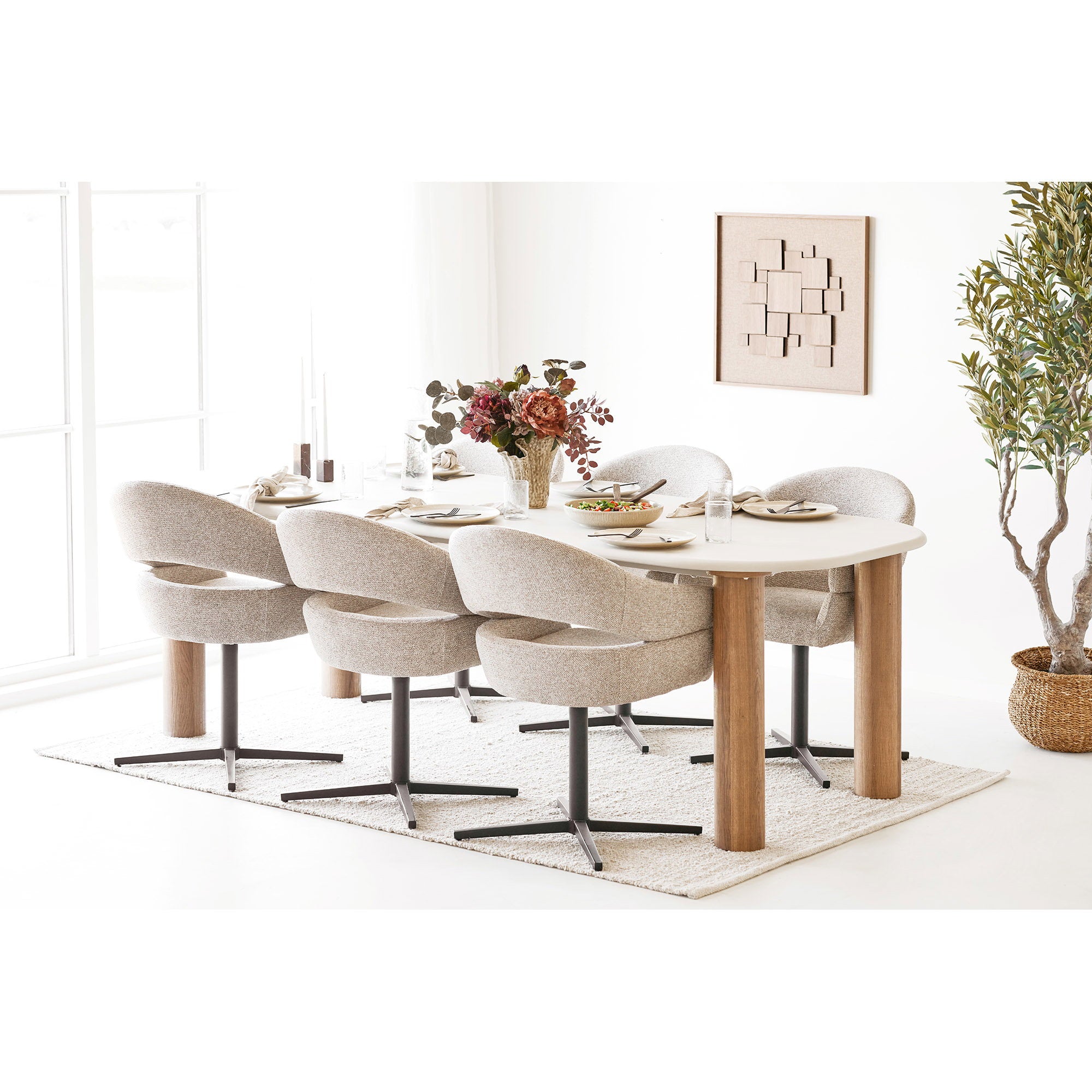 Vloerkleed Bela – handgeweven wol, beige, 160x230 cm