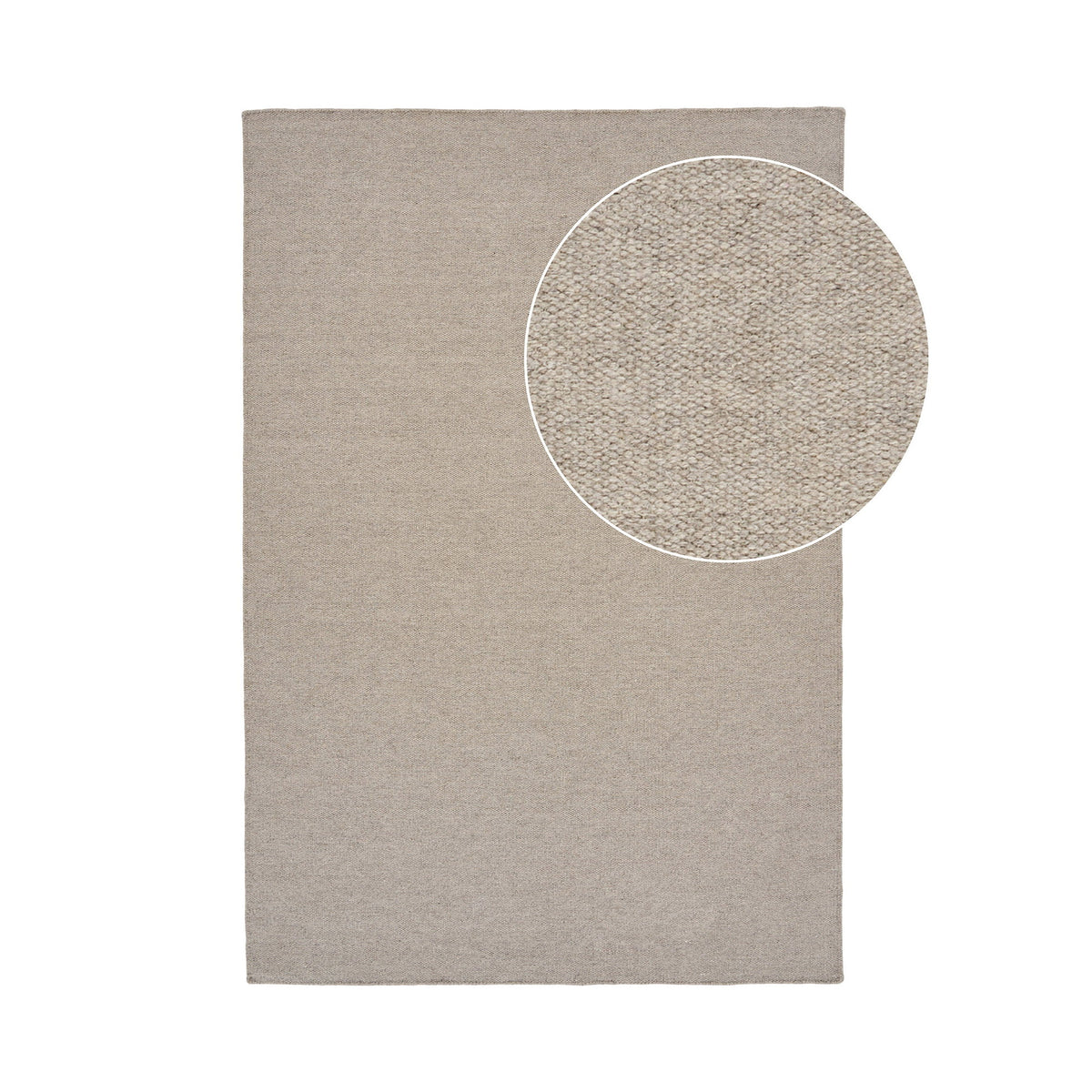 Vloerkleed Nila – handgeweven wol, donker zand, 160x230 cm