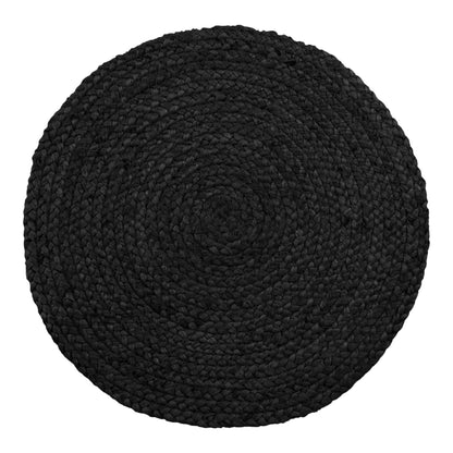 Bombay Placemat, set of 4 - Placemat in braided jute, dark grey, ø38 cm, set of 4