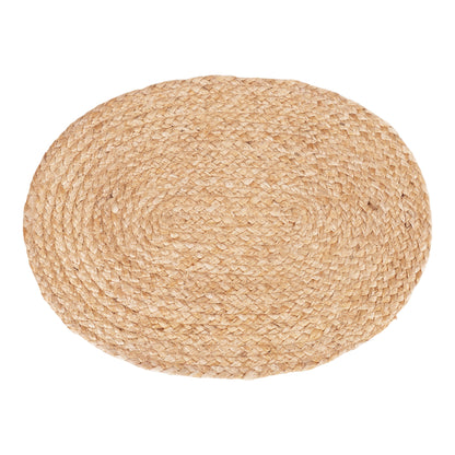 Bombay Placemat - Placemat in braided jute, nature, oval 35x45 cm, set of 4