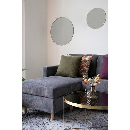 Jersey Spiegel - Spiegel, Stahl, Messing-Optik ø40 cm