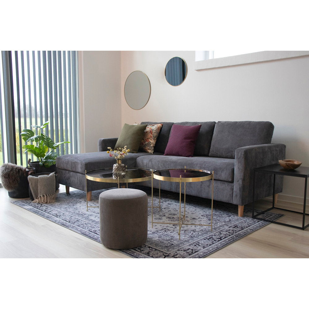 Jersey Spiegel - Spiegel, Stahl, Messing-Optik ø60 cm
