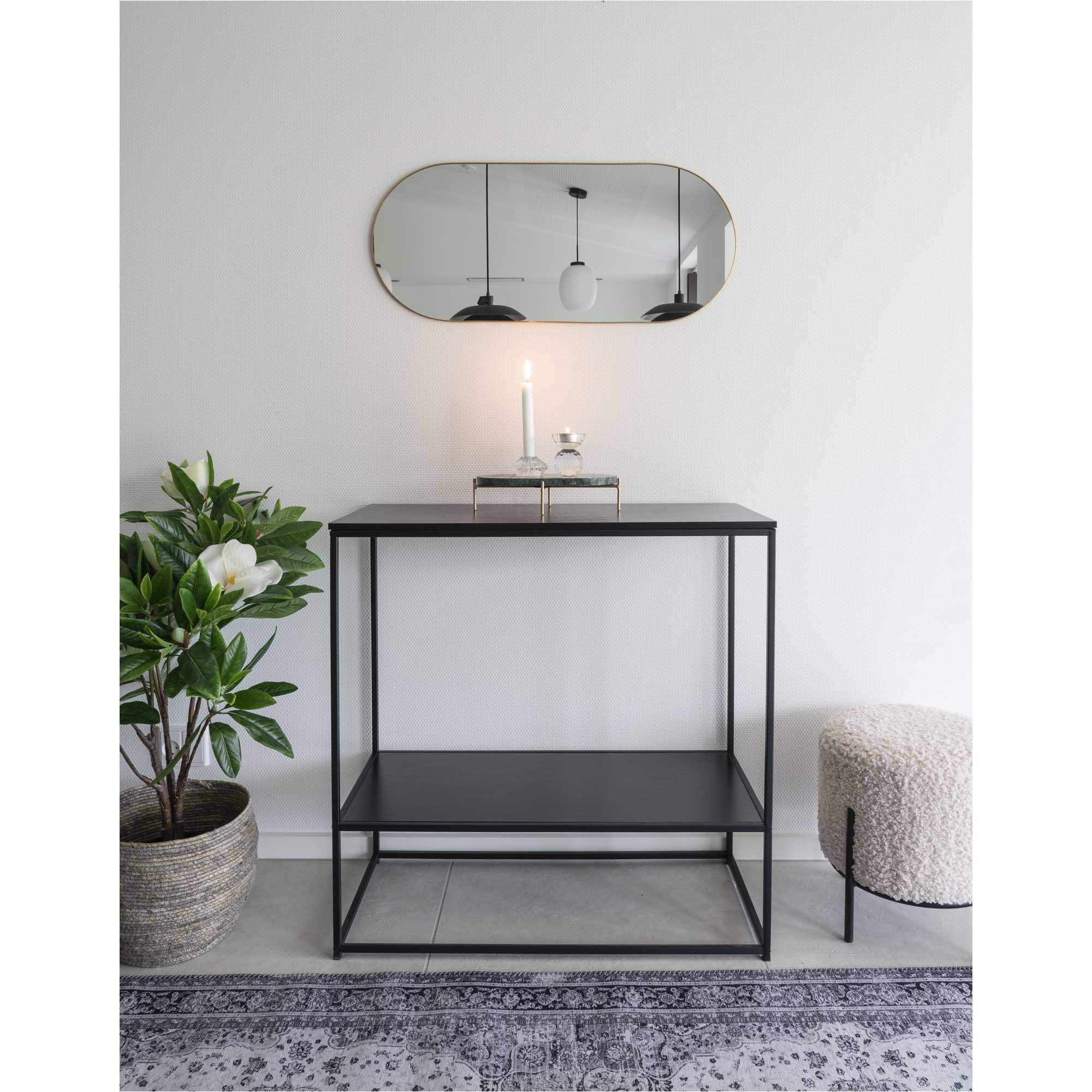 Jersey Spiegel – Spiegel, Stahl, Messing-Look 35x80 cm