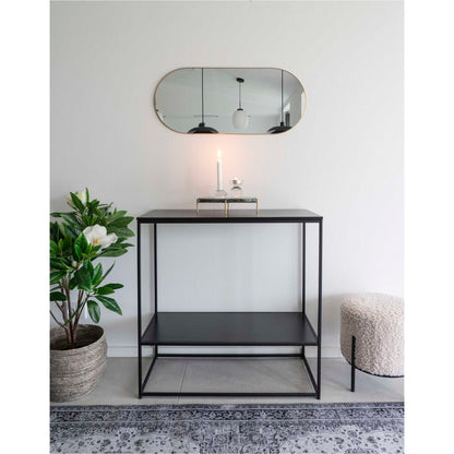 Jersey Spiegel – Spiegel, Stahl, Messing-Look 35x80 cm