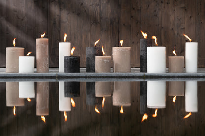 Outdoor Candle Pillar Paraffin Black Medium-95Hours