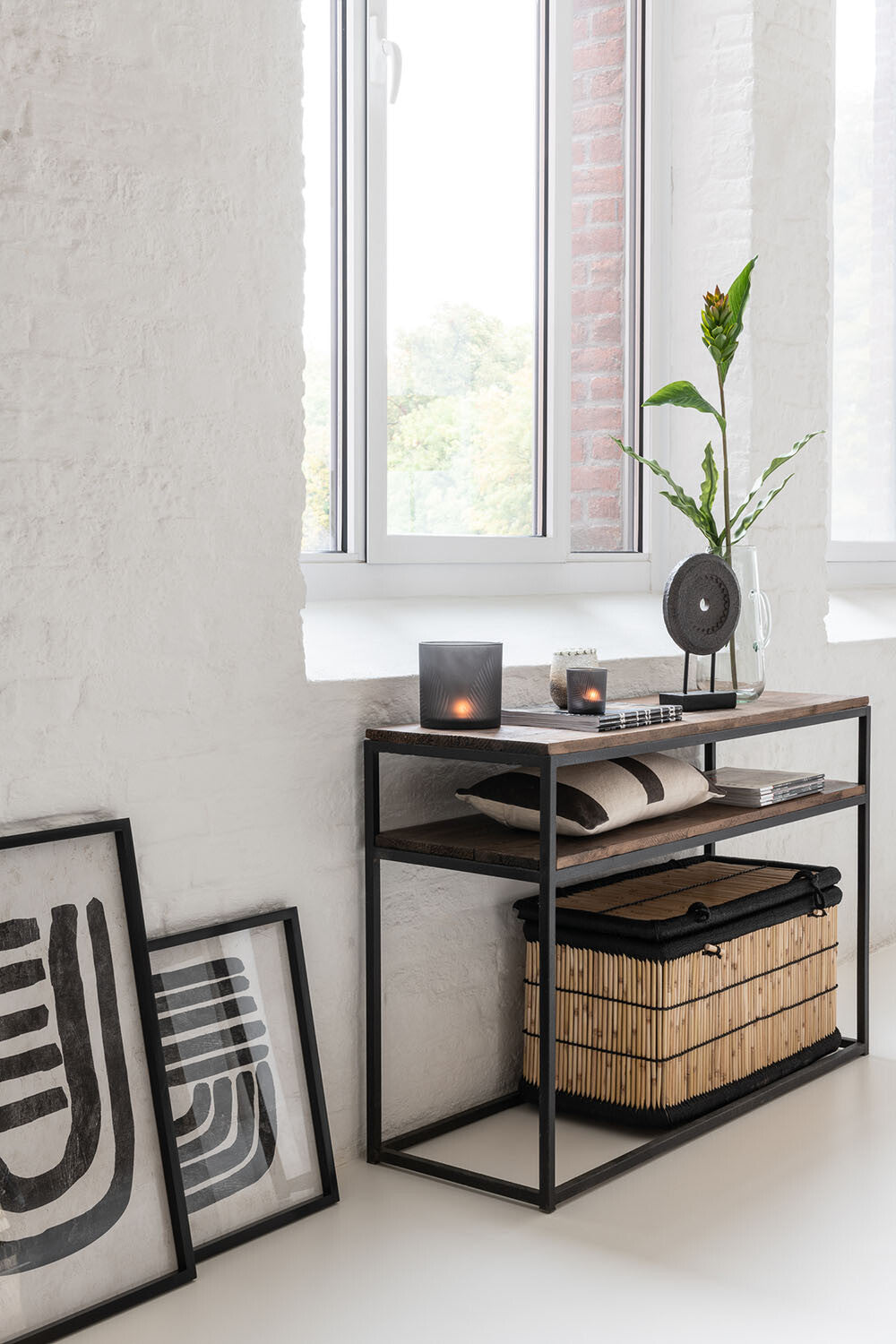 Tealight Holder Leaf Glass Black/Brown Assortment Of 2