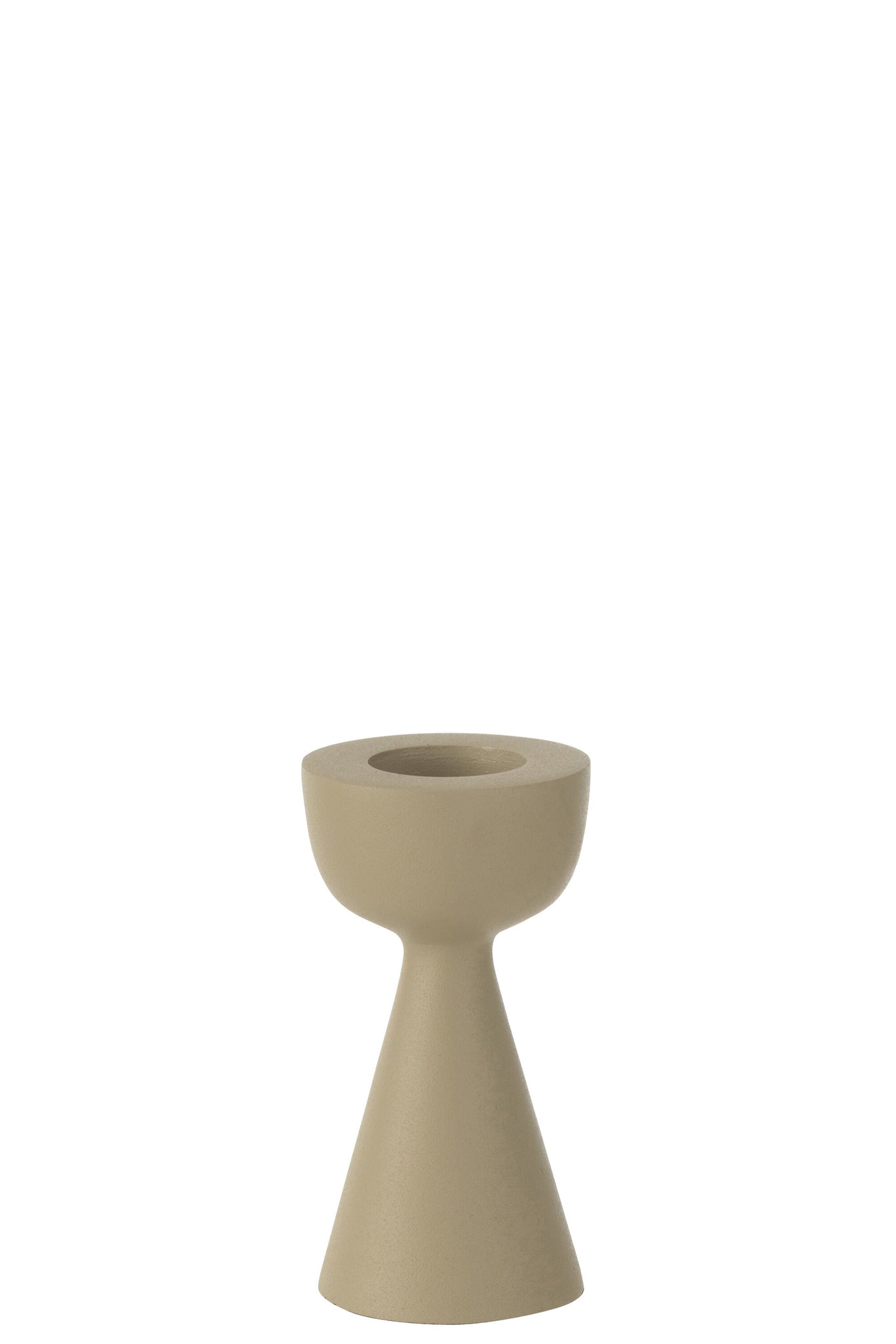 Candle Holder Cone Aluminium Ivory Small