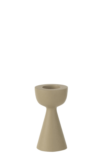 Candle Holder Cone Aluminium Ivory Small