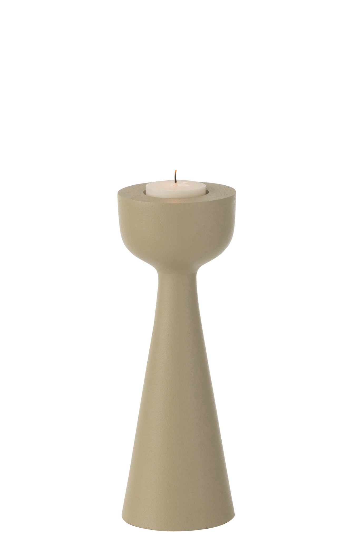 Candle Holder Cone Aluminium Ivory Large