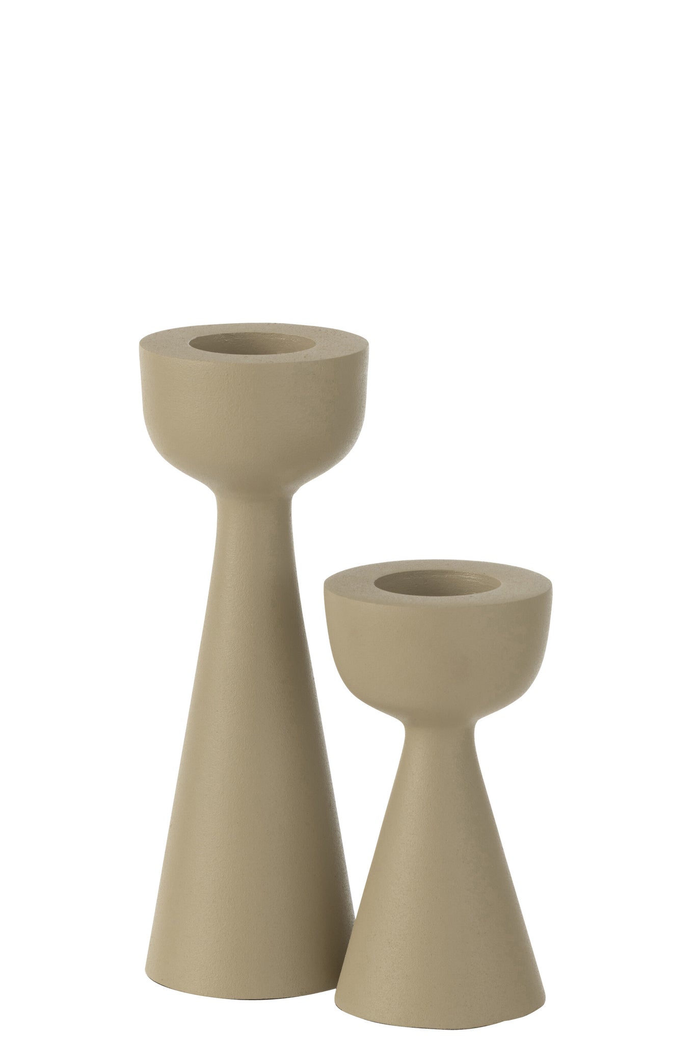 Candle Holder Cone Aluminium Ivory Large