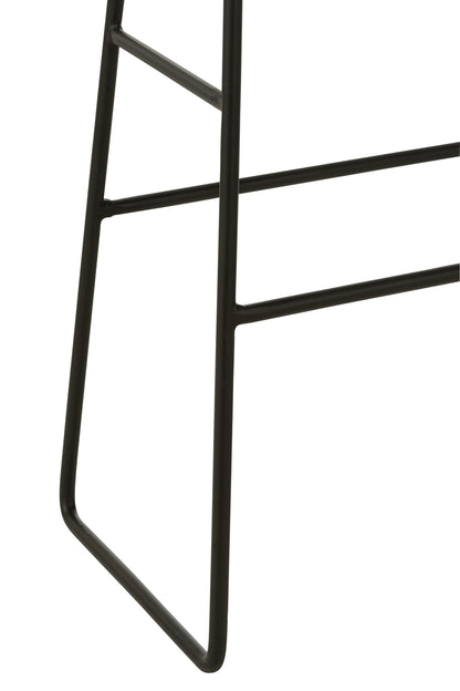 Stool Rectangular Recycle Teak Black Large