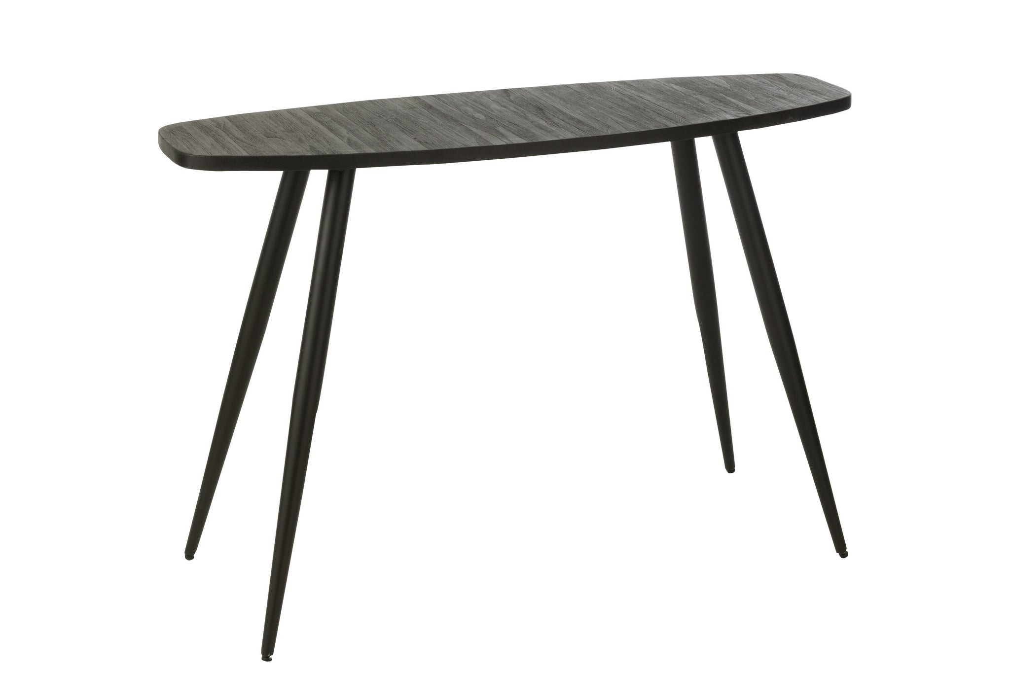 Konsole Oval Recycle Teak Schwarz