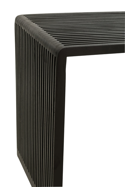 2er-Set Couchtische, kubisch, recyceltes Teakholz, schwarz