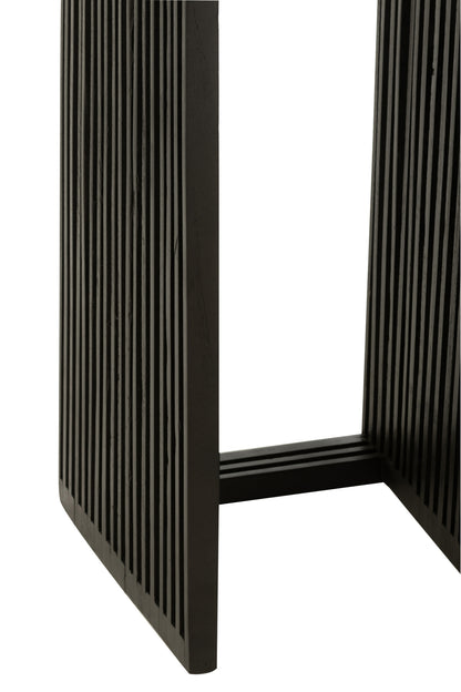 Set Of 2 Side Tables Cubic Recycle Teak Black